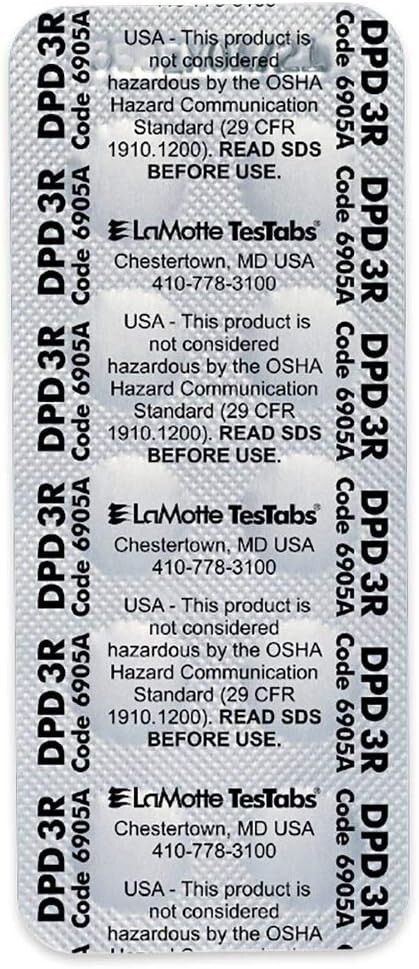 LaMotte 6905A Visual Grade TesTabs DPD #3R, DPD 3 - 50 count
