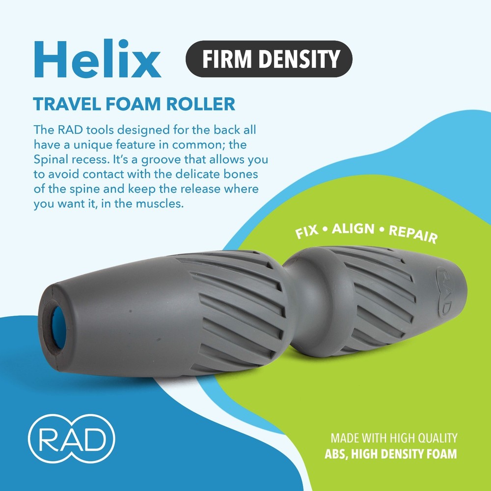 RAD Helix – Compact High-Density Exercise Foam Roller – Deep Tissue - NEW
