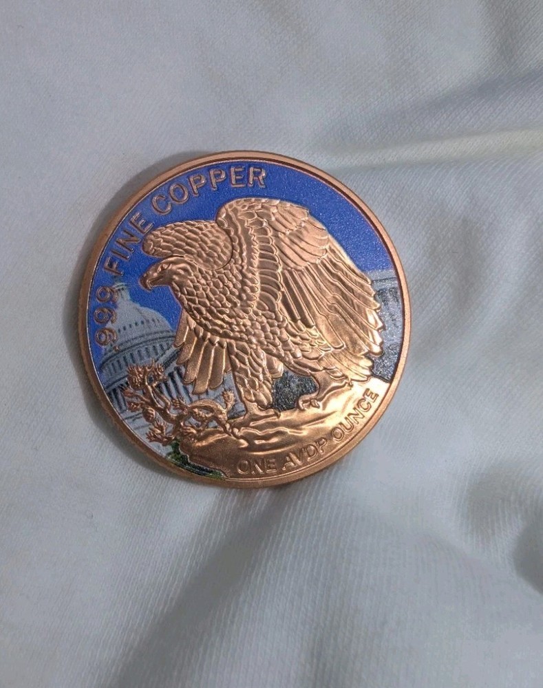 1oz Reverse Proof Colorized ASE 999 Copper Round