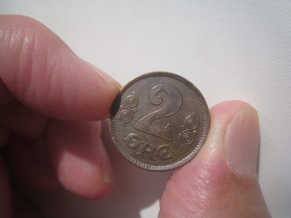 1919 DENMARK 2 ORE BRONZE