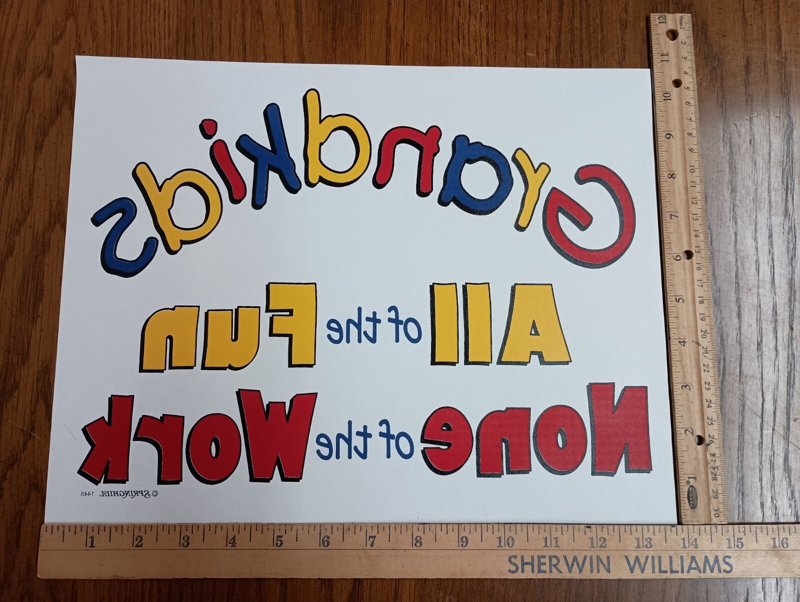 Authentic Vintage 90's Grandkids Fun Not Work Family Heat Transfer Iron On NOS