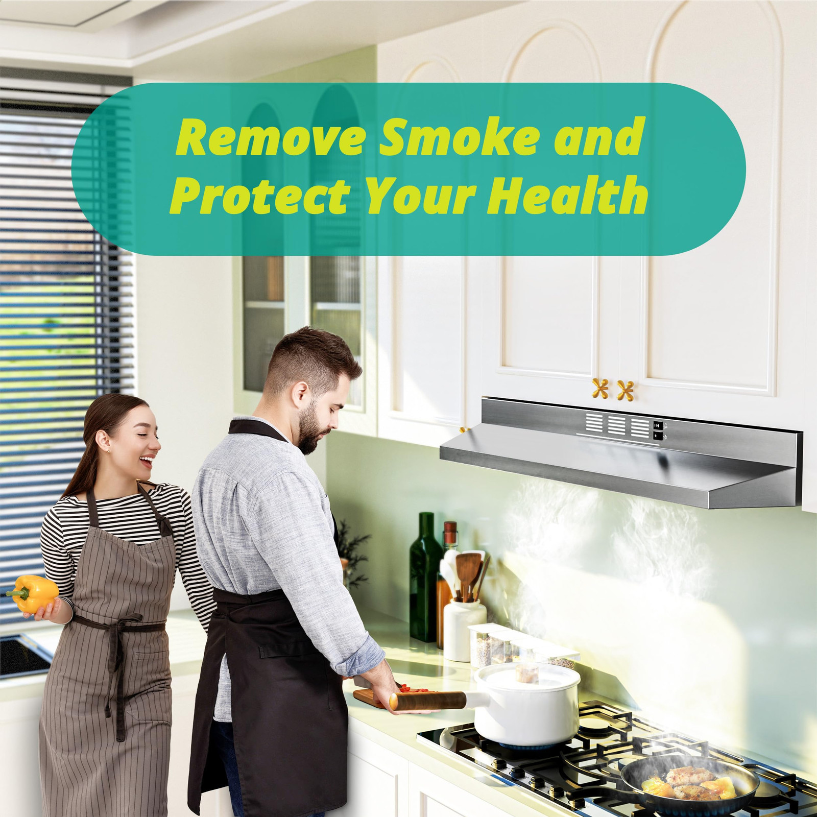 Campana Extractora De 36 Pulgadas Con Luz LED Para Cocina Debajo Del Gabinete