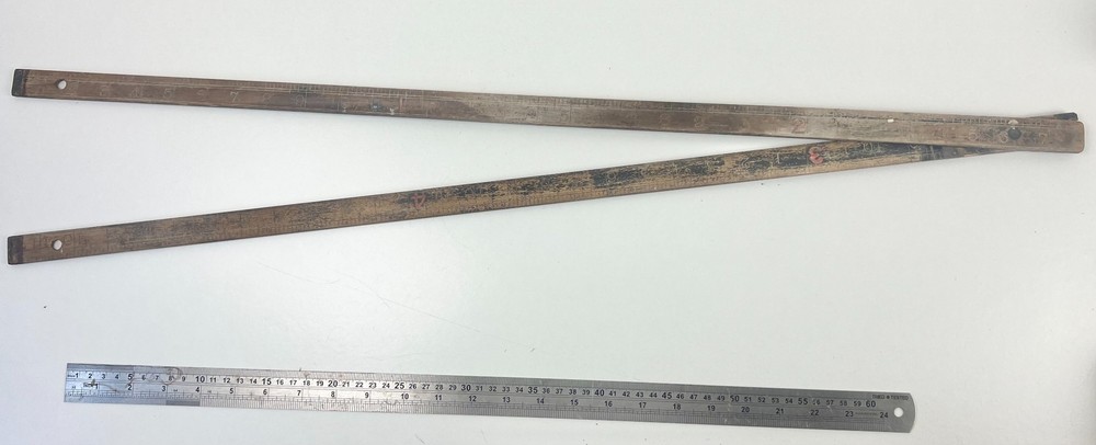 Vintage Wooden Beam Compass Trammel Points Large Drafting/Carpentry Tool Rustic