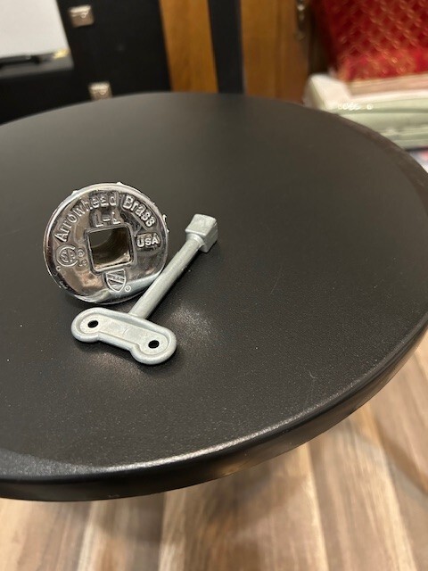 Key Valve plate and key for Fireplace