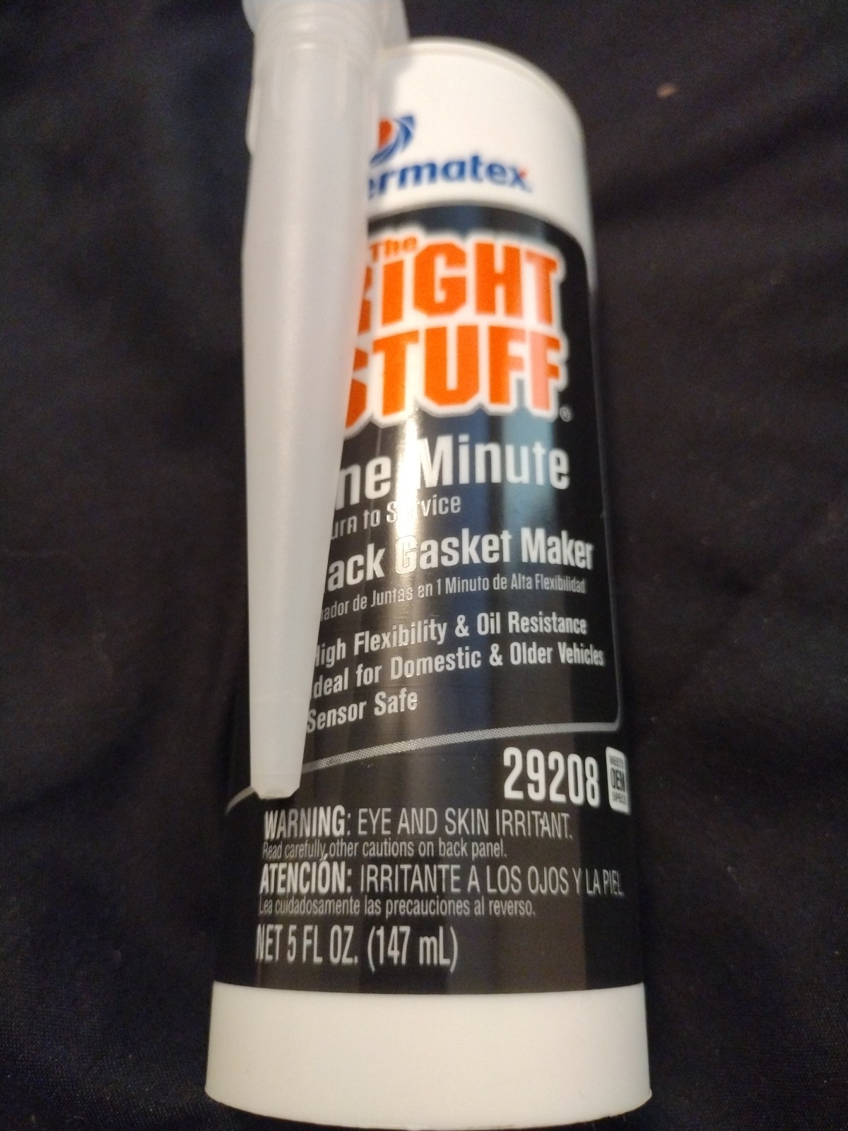 Permatex Gasket Making Compound 29208; The Right Stuff 5.0 oz Cartridge, Black