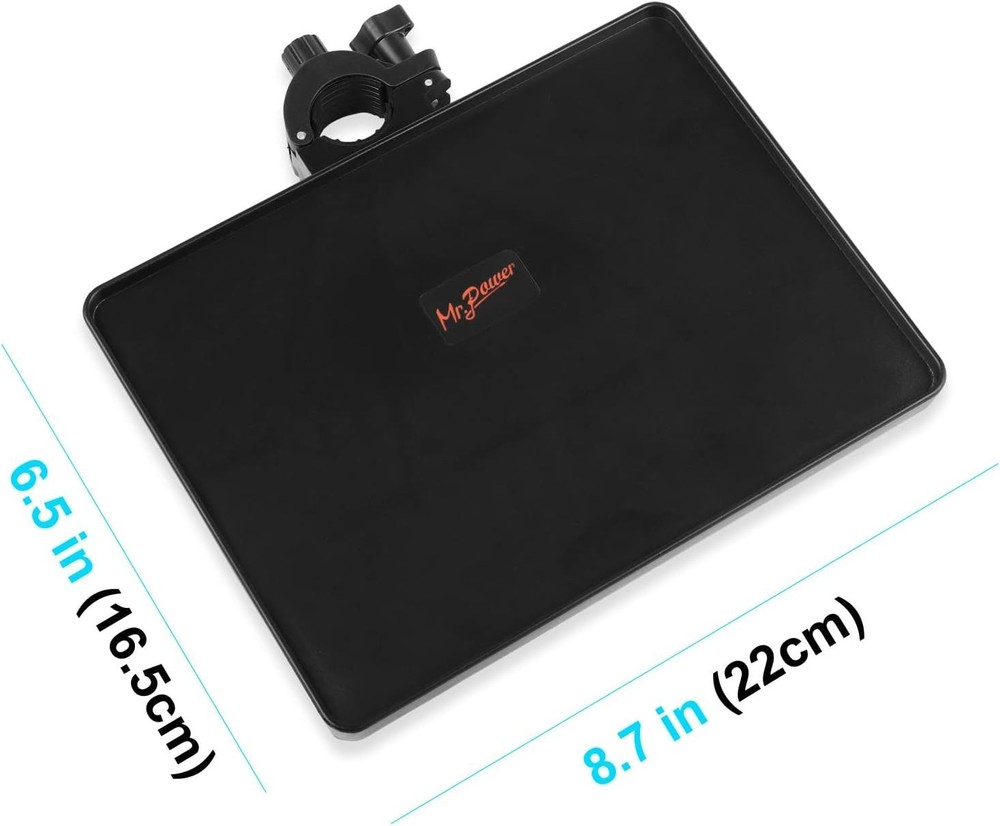 Compact Clamp-On Mic Stand Tray - 4 lb Capacity for Efficient Accessory Storage