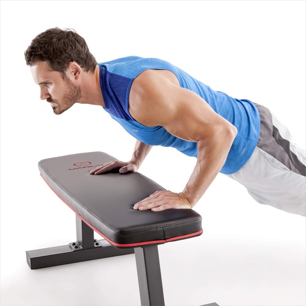 Marcy Deluxe Versatile Flat Bench Workout Utility Bench with Steel Frame