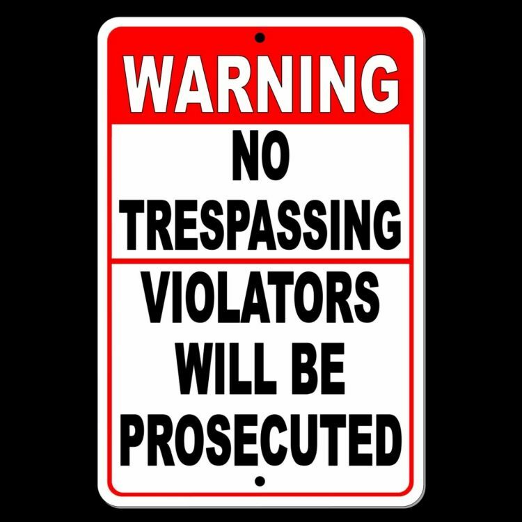 Warning No Trespassing Violators Will Be Prosecuted Sign security camera SNT004