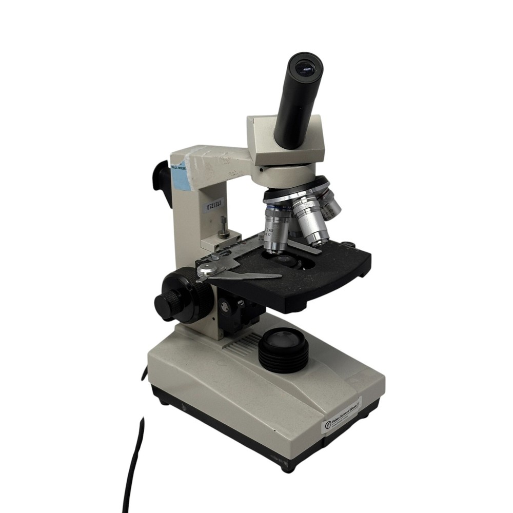 Fisher Scientific S90006B Monocular Microscope 4 Objectives 6V 20W Halogen Light