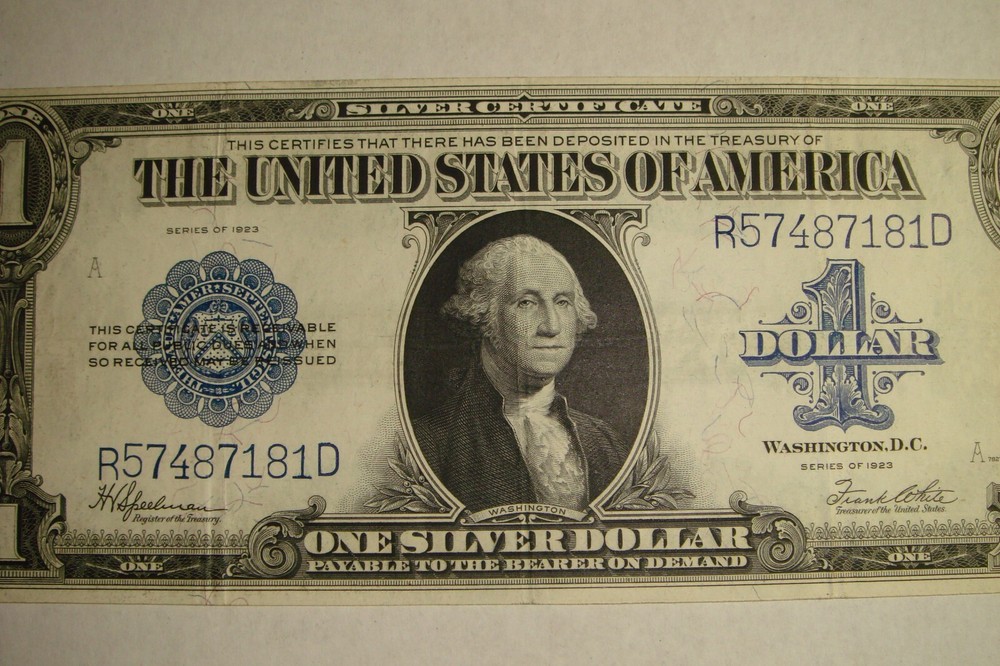 1923 ONE DOLLAR SILVER CERTIFICATE LARGE SIZE NOTE-VF/EF