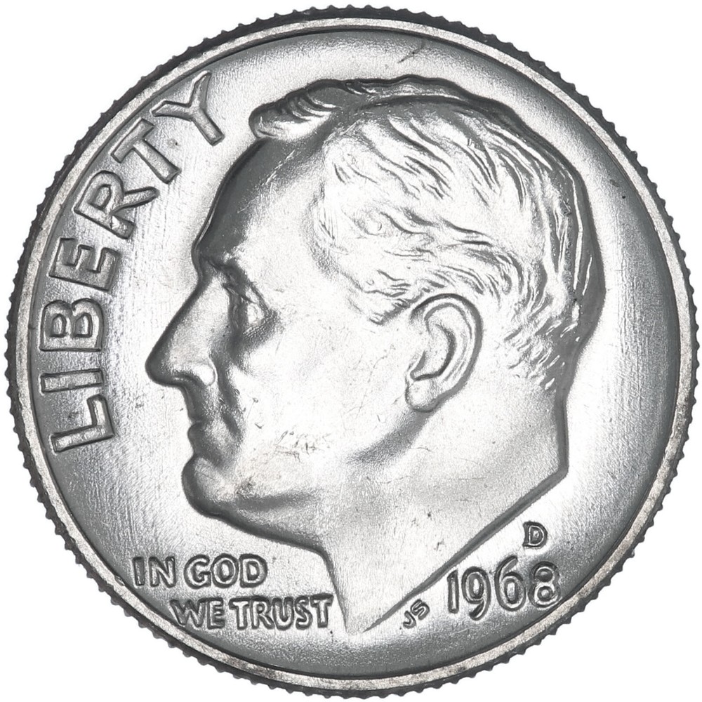 1968 D Roosevelt Dime BU US Coin