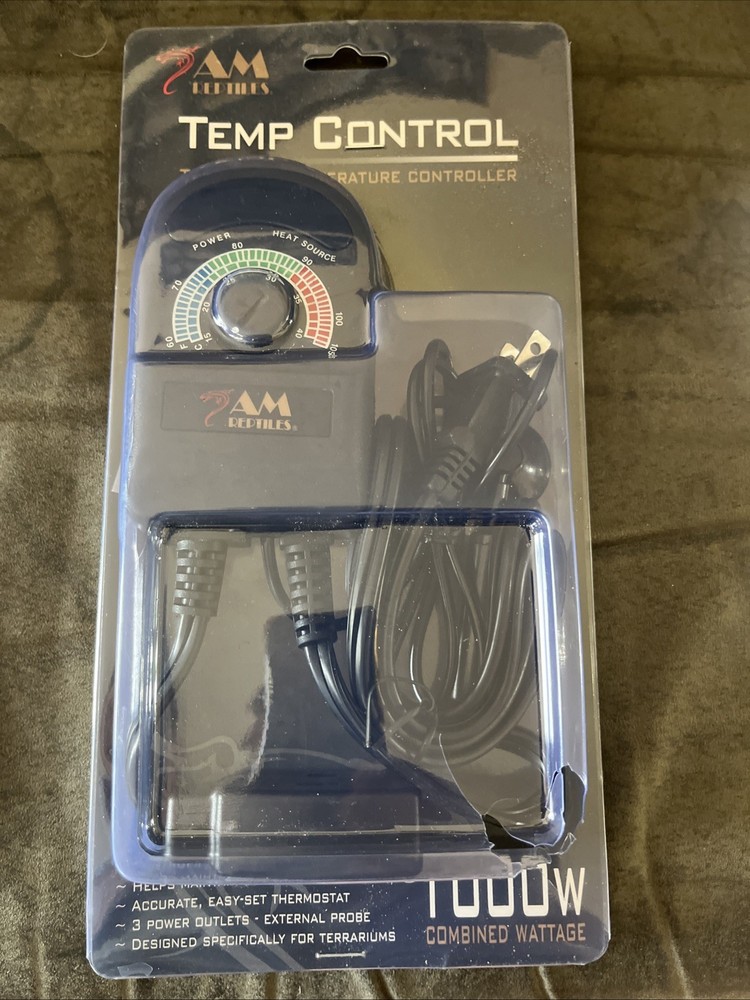Reptile Terrarium Temperature Controller 1000W - External Probe Open Box