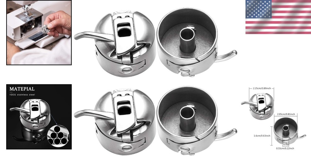 Compatible Stainless Steel Bobbin Case Set - 4 Essentials for Seamless Sewing