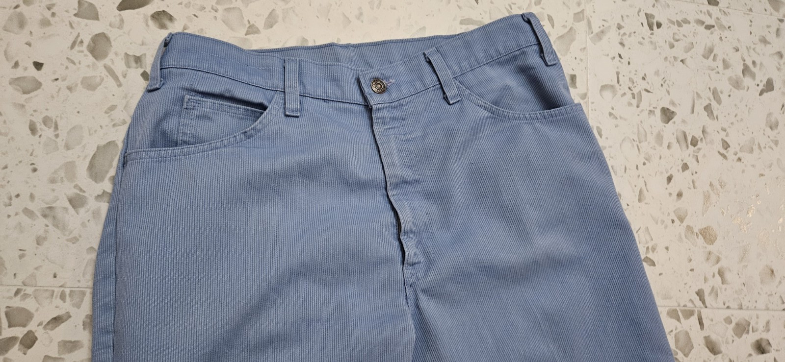 VTG 70s Levi's Sta-Prest Blue Boot Cut Corduroy Pants 32 (34/35) X 30