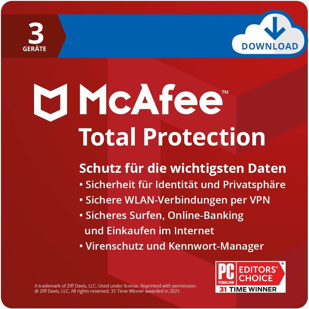 McAfee Total Protection 2026 3 Devices 1 Year | FULL VERSION / Upgrade | Antivirus