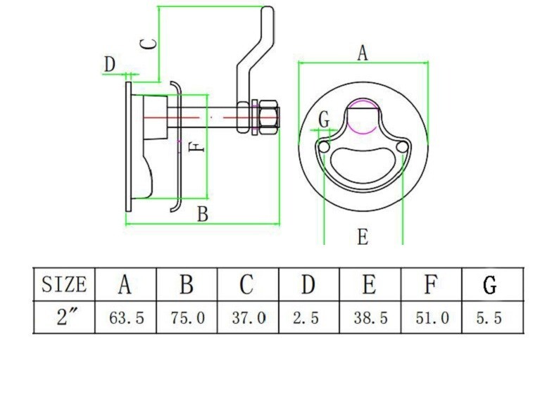 2Pcs 316 Stainless Steel Marine Boat Hatch Latch Turning Lift Handle Flush Mount