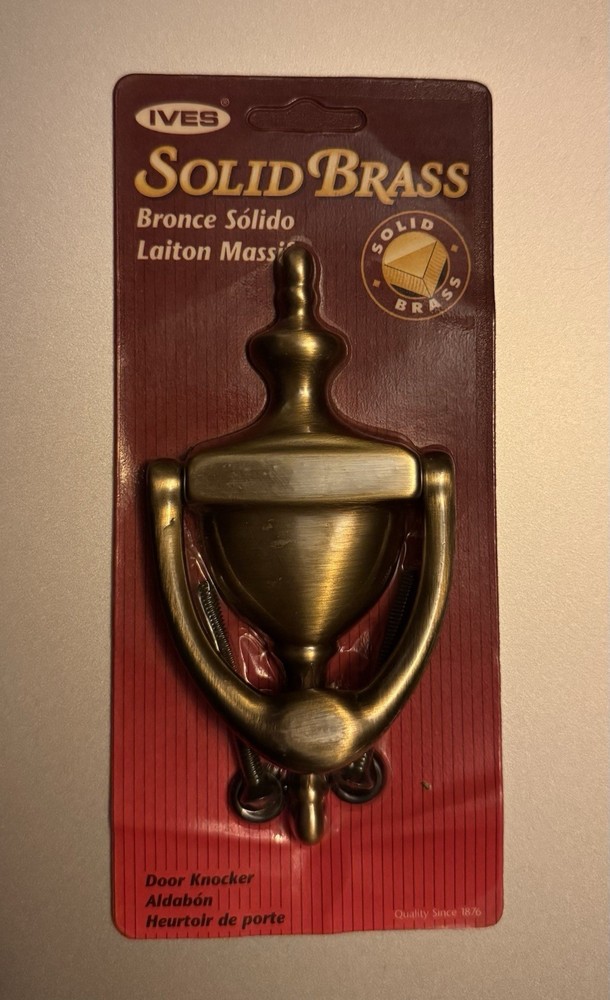 NEW in Package Ives SOLID BRASS DOOR KNOCKER