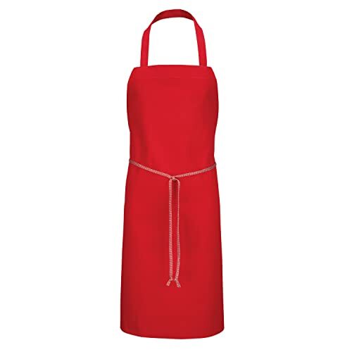 Men's Standard Bib Apron One Size Red