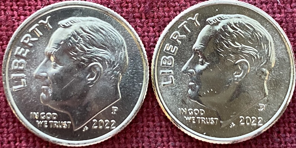 2022-P & D Roosevelt Dimes BU From OBW