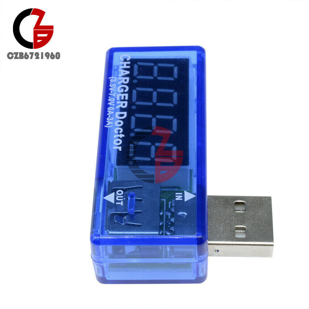 Digital Dual LED 5V USB Current Voltage Meter Voltmeter Power Ammeter Detector