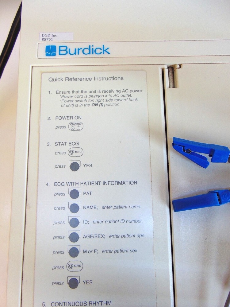 Burdick E350i Interperative Electrocardiograph ECK EKG Machine With Leads S5791x