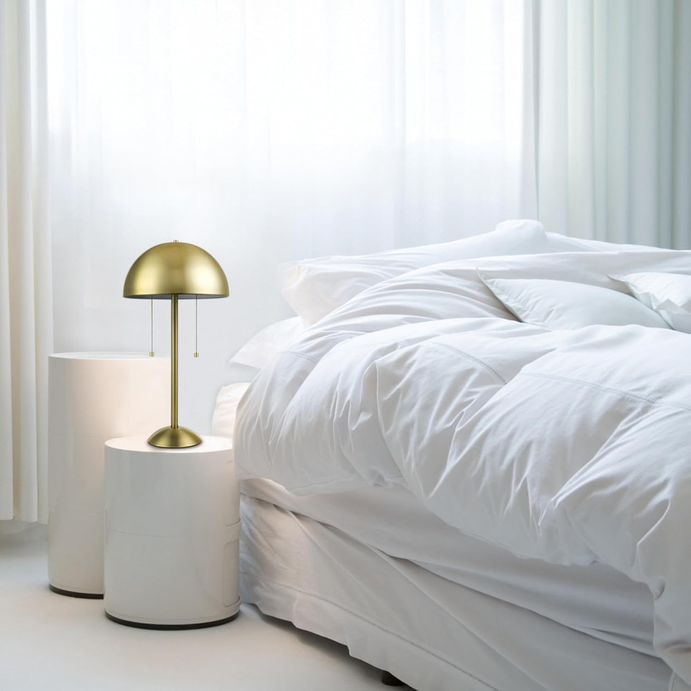 Matte Brass 21" Electric Table Lamp with Double Pull Chain - 2 Lights