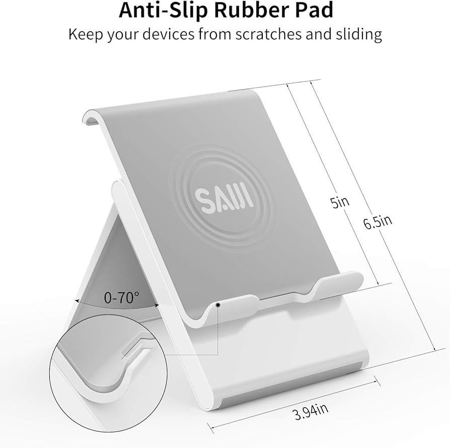 Adjustable Tablet Stand Holder Portable Foldable Desktop Stand Dock Plus Gray