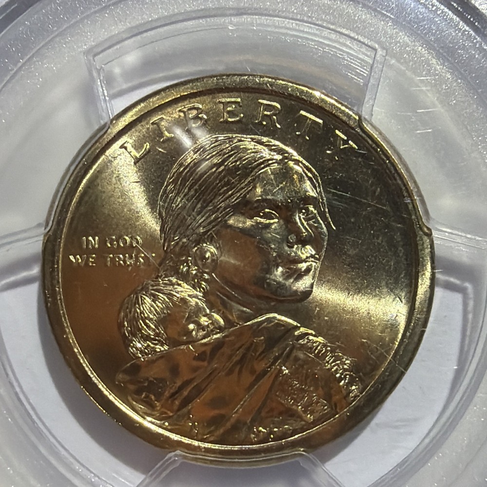 2009-P NATIVE AMERICAN SACAGAWEA DOLLAR MISSING EDGE LETTERING ERROR! PCGS MS-68