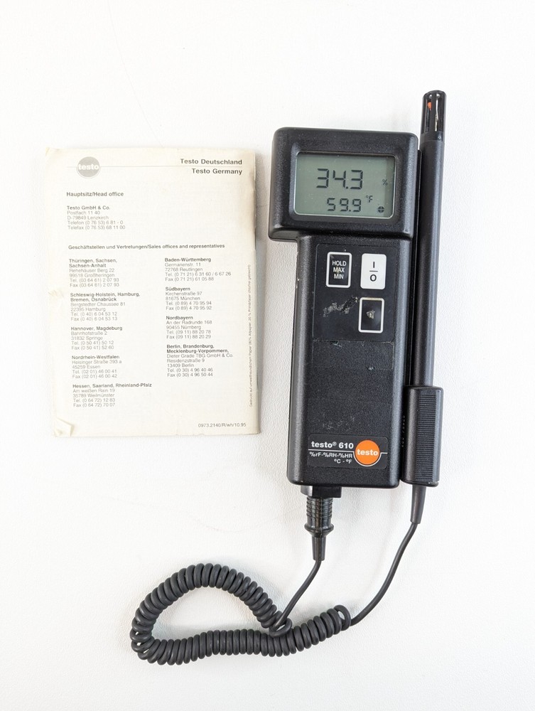 Testo 610 Digital Hygrometer Pocket Humidity Temperature Meter Tested