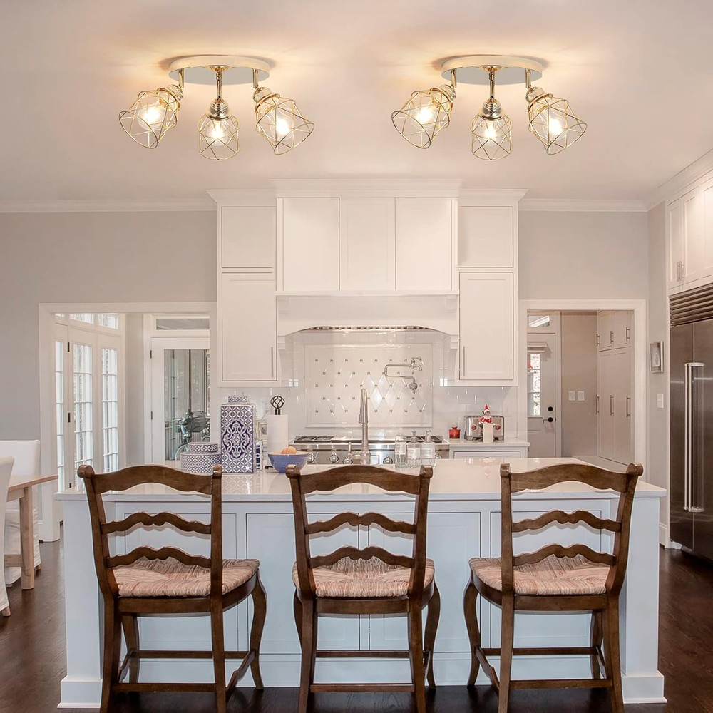 Kitchen Light Fixtures Ceiling Mount, 3-Lights Multi-Directional Ceiling Lamp