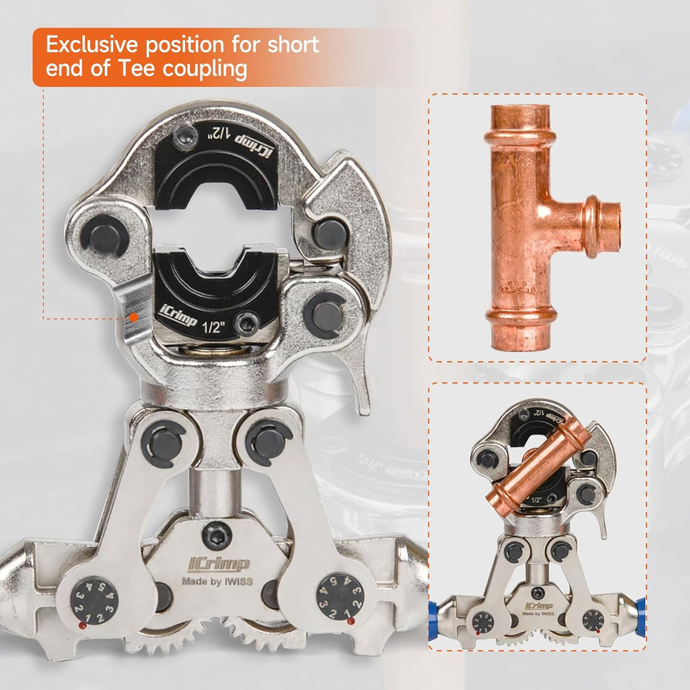 IWISS Copper Pipe Pressing Tool Kit with Cutter & Deburring Tool
