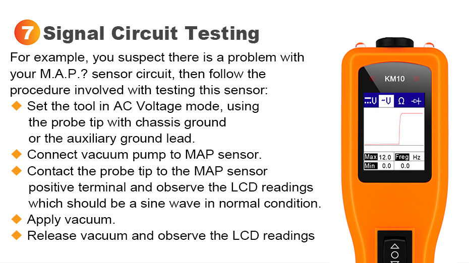 KZYEE KM10 Circuit Tester PowerScan Electrical System Diagnostic Tool 12V & 24V