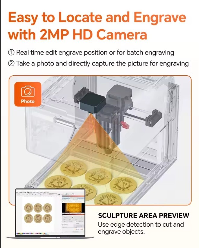 Laser Engraver Machine Desktop WiFi USB 3W