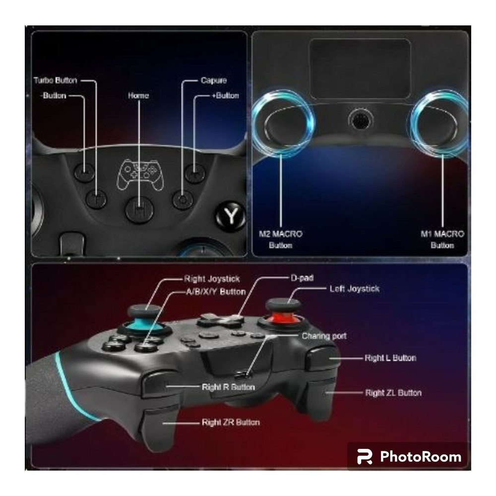 Wireless Controller for Nintendo Switch N-SL | Bluetooth USB-C Charging Black