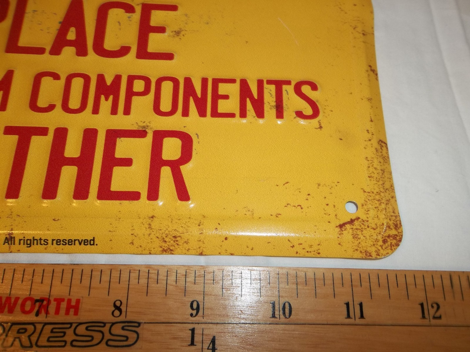 Vtg 2017 GATES AUTOMOTIVE GAS STATION OIL SIGN BELTS SERVICE REPAIR 12" x 12"