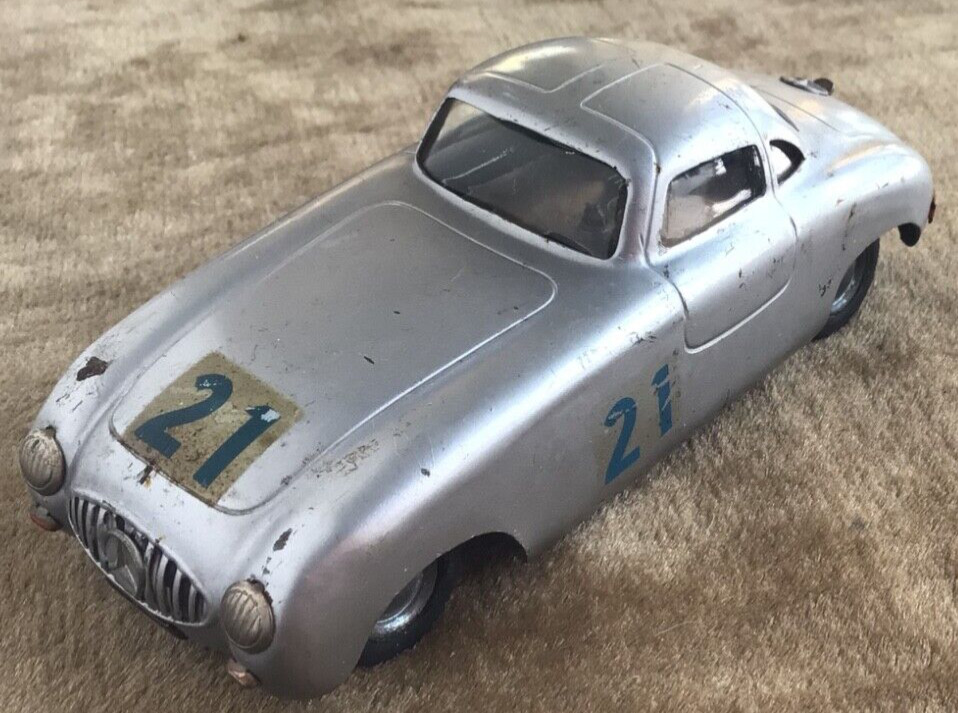 Dux Auto-Dux Clockwork Mercedes 300SL Pan-American 1950s Vtg Wind Up Car w/ Key