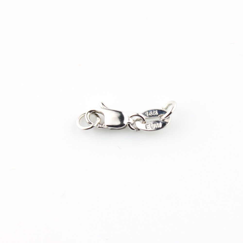 14k Solid White Gold Lobster Lock with Jump Ring