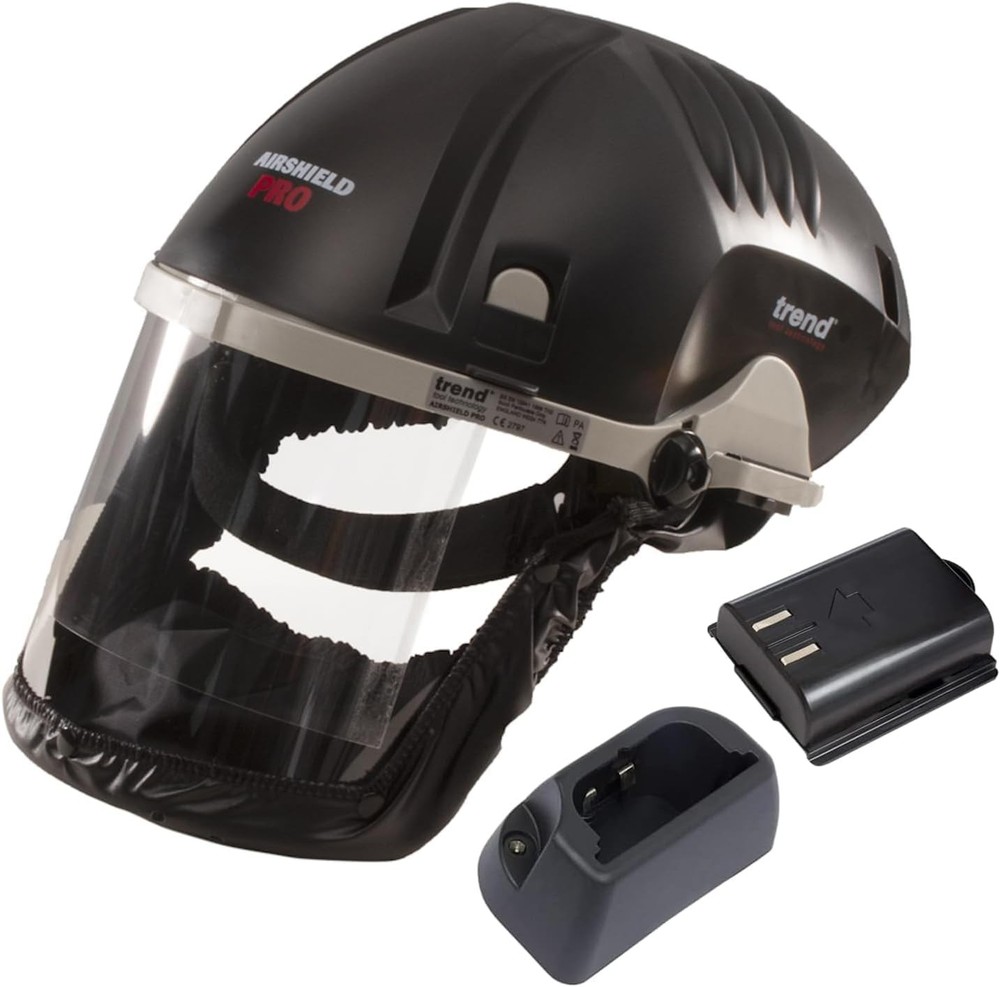 Trend Airshield Pro Respirator  Face Shield Bundle with Additional Battery Ch...