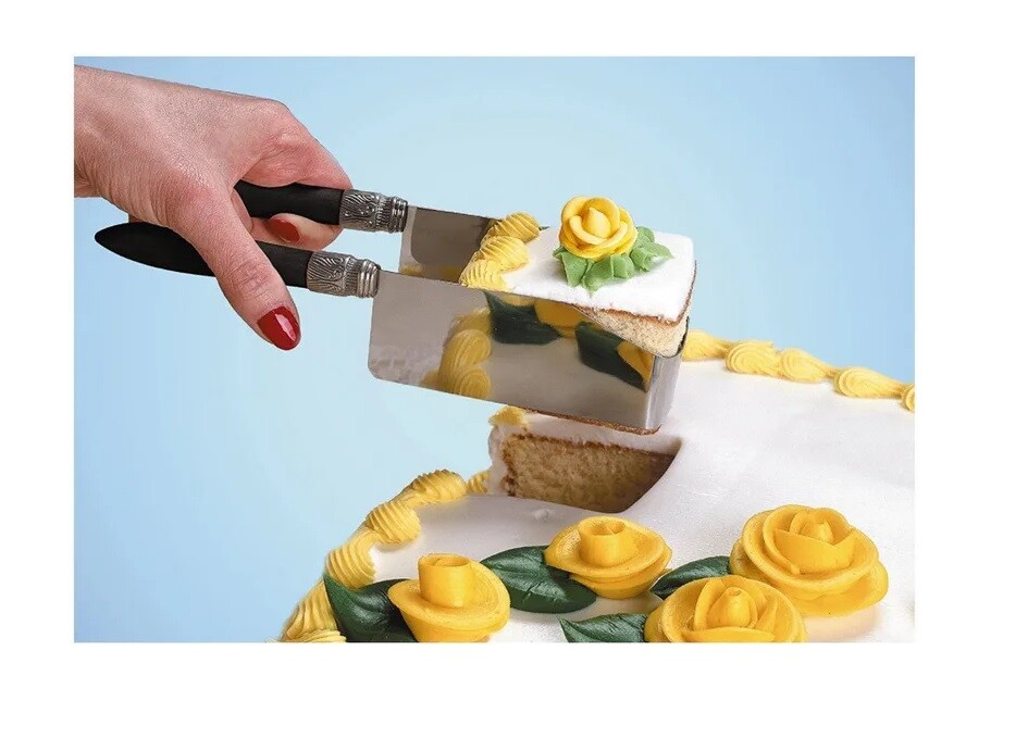 Square Cake Cutter Server For Easily Cutting And Serving, Random Handle Designs