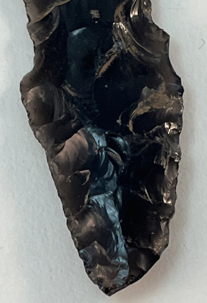 Obsidian Black Arrowhead Spearhead - Age Unknown