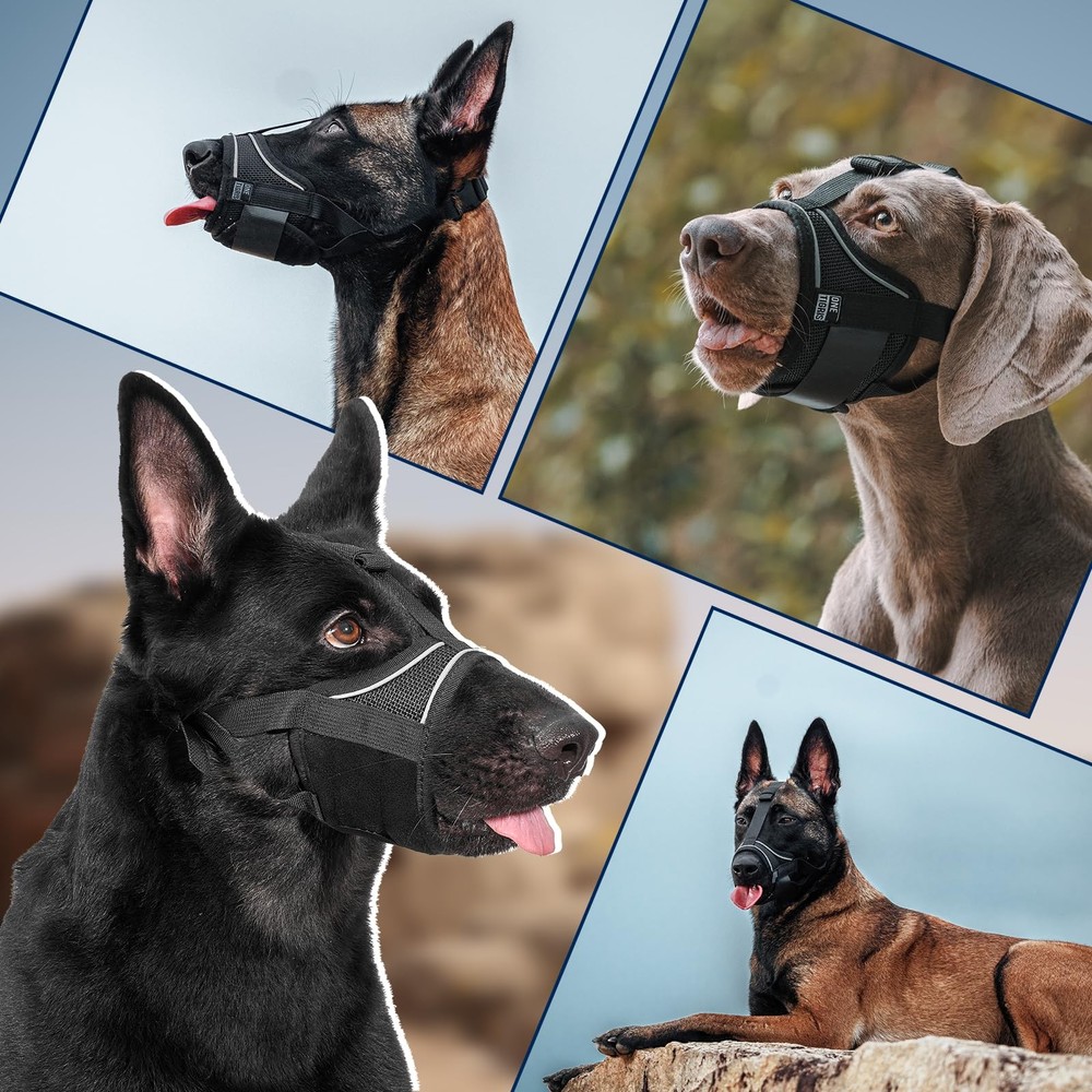 Dog Muzzle,Soft Nylon Muzzle Anti Biting Barking Chewing,Air Mesh Breathable ...
