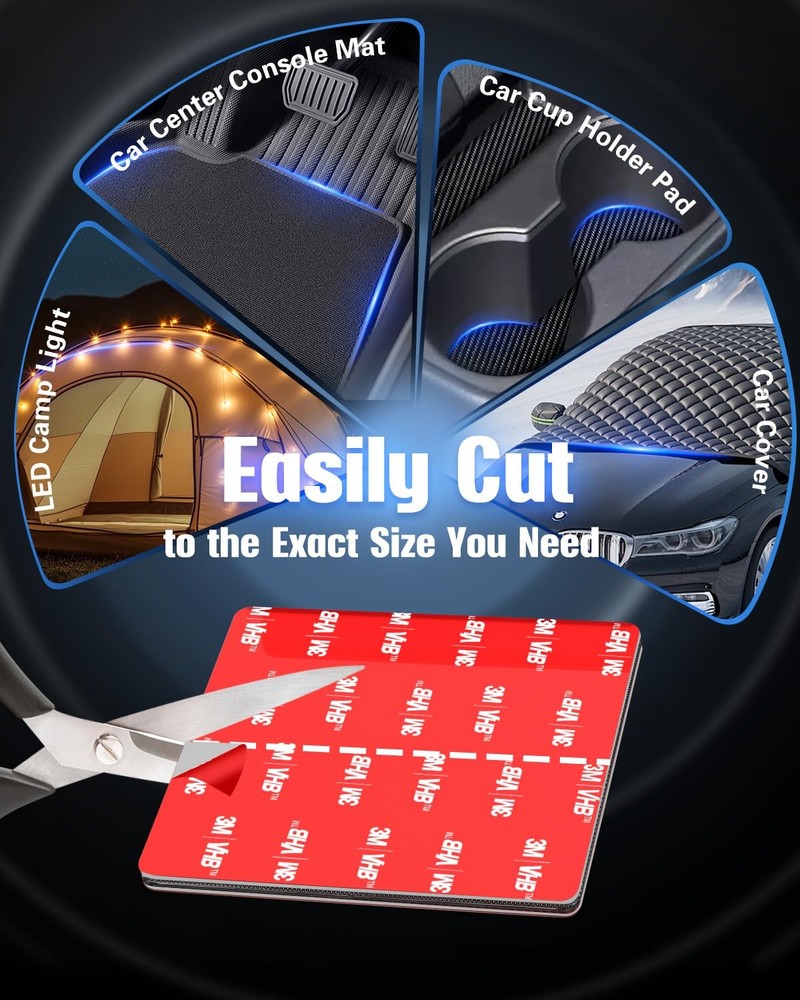 Heavy-Duty Hook and Loop Strips Adhesive: 4 Sets(2 Square 3.15'' & 2 Rectangl...