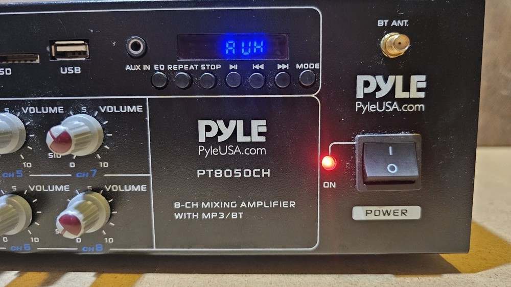 Pyle PT8050CH 8 Channel Audio Source Mixer Amplifier System -Missing BT Antenna-