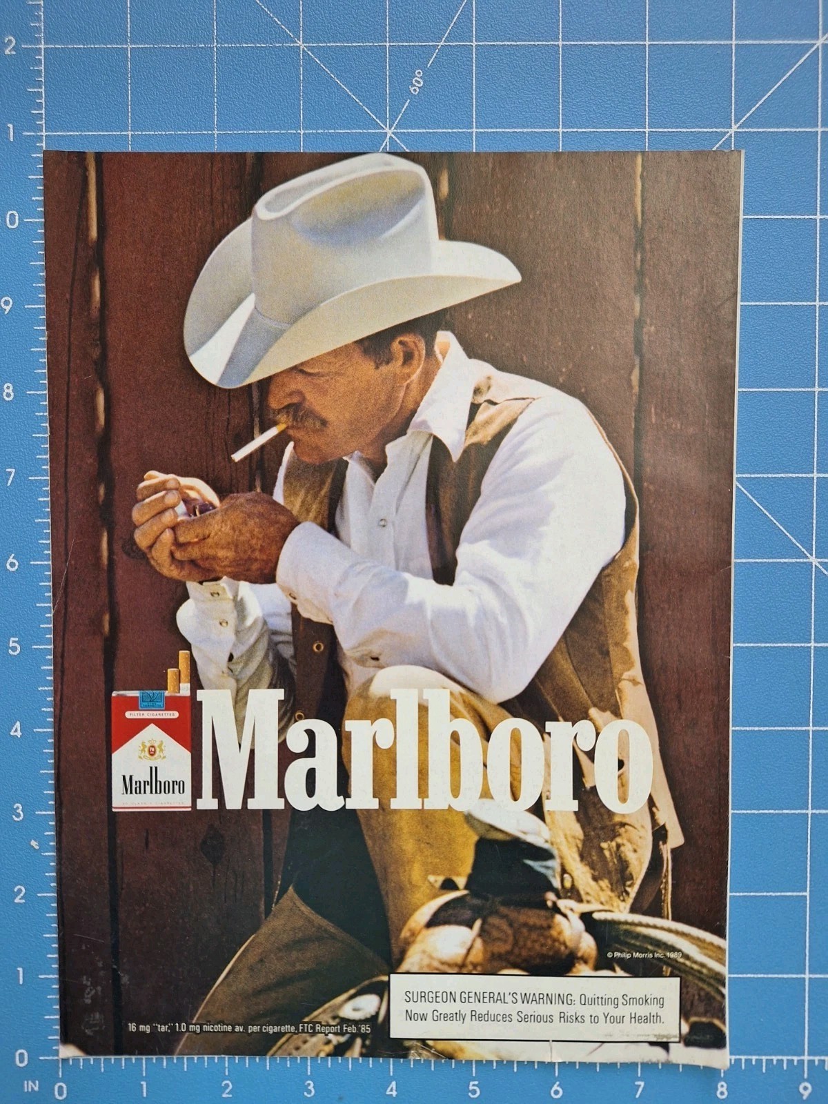 MALBORO MAN Cigarette 1980's Print Ad