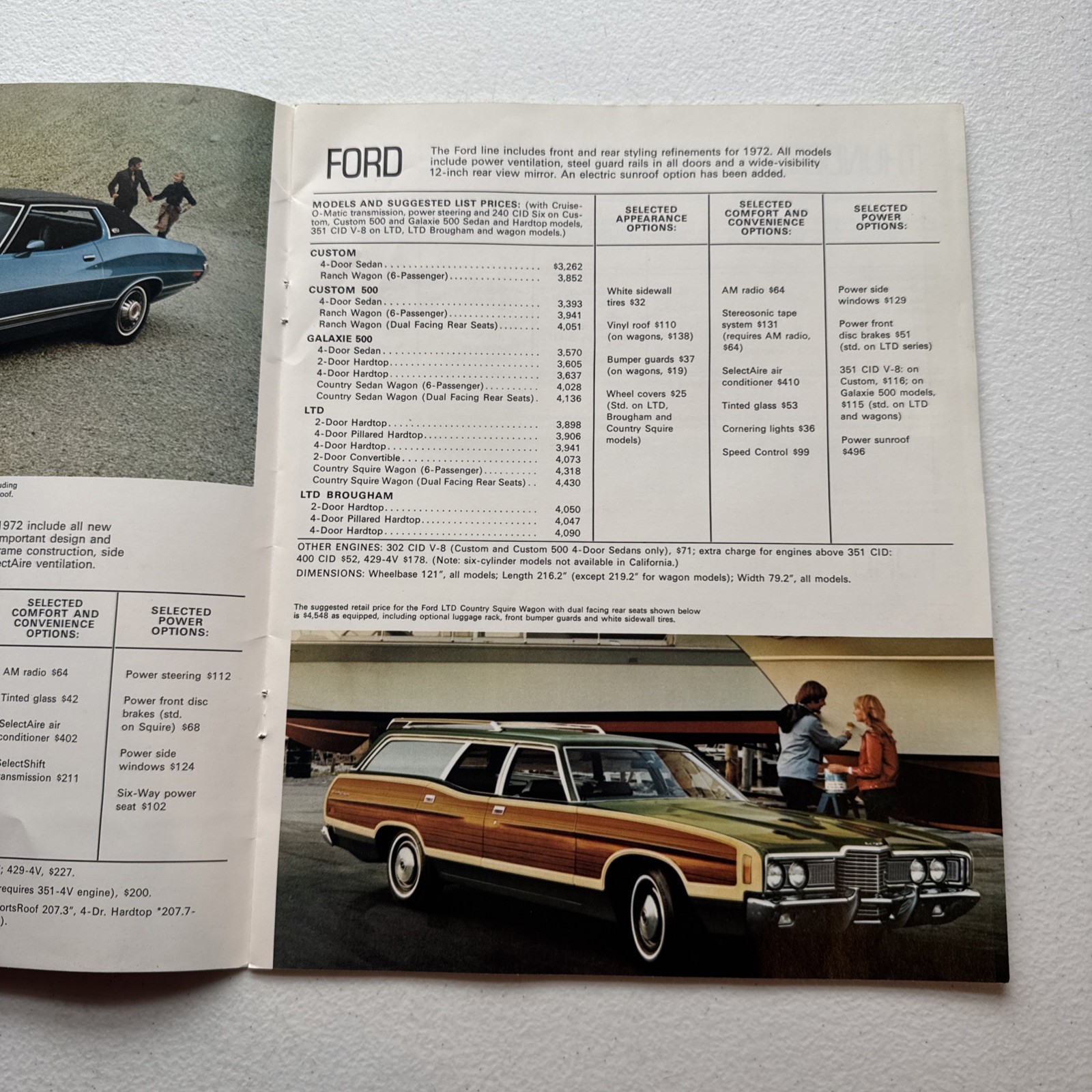 Vintage 1972 Ford Car Dealer Sales Brochure Ford Mercury, Maverick, Mustang