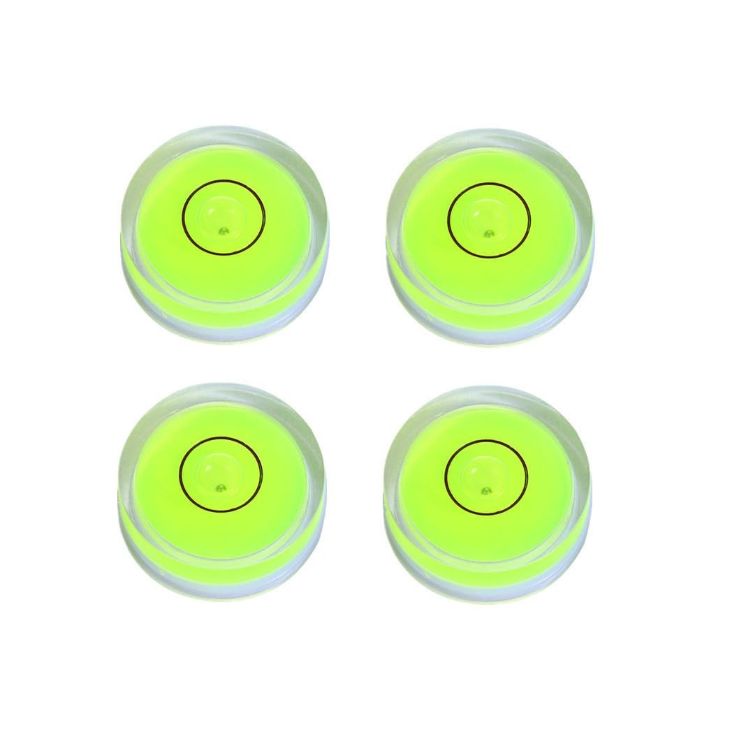 YMGBHNKJLS 4Pcs Small Circular Bubble Levels with Double Sided Adhesive Botto...