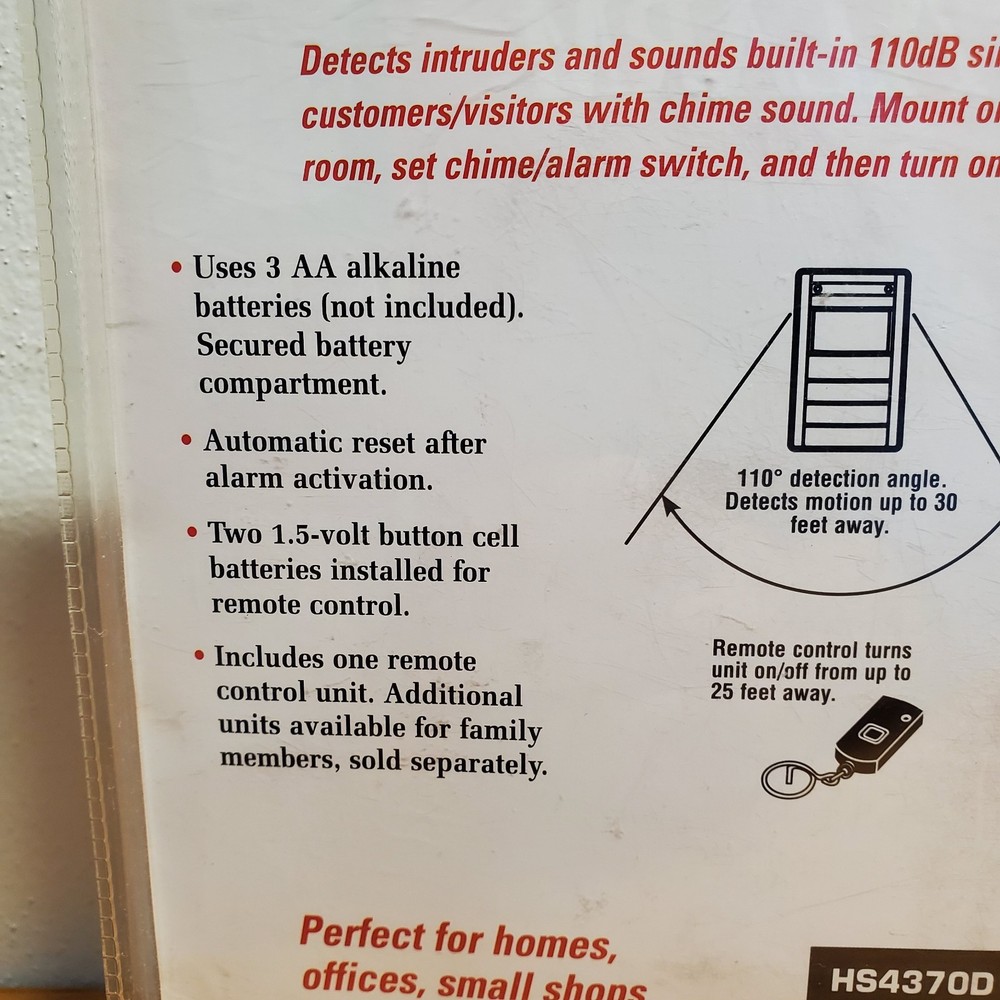 DIMANGO Wireless Remote Control Adjustable MOTION ALARM HS4370D