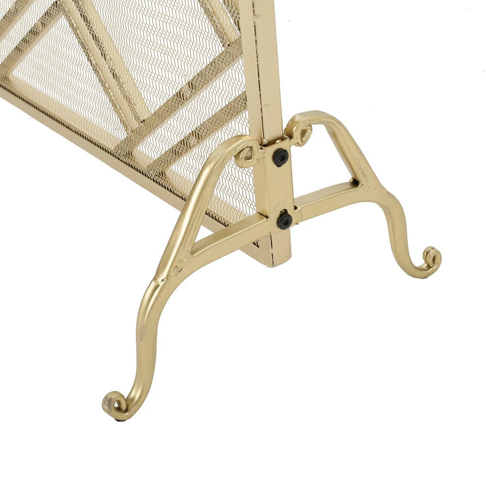 Josette Contemporary Single-Panel Iron Fireplace Screen,