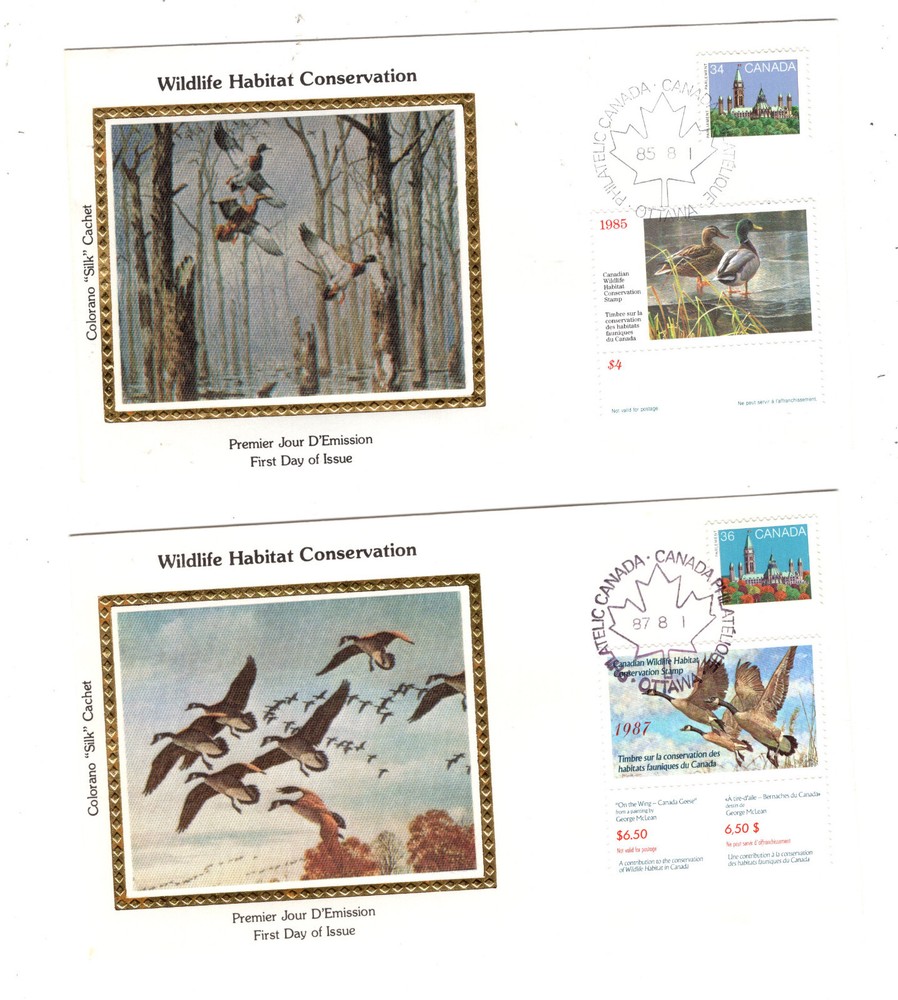 Canada   2  duck  stamp  covers