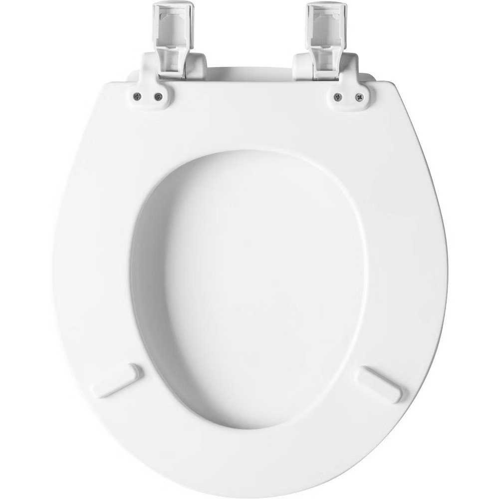 Mayfair by Bemis Round Wood Toilet Seat Whisper-Close Hinge Stay-Tite Fastening